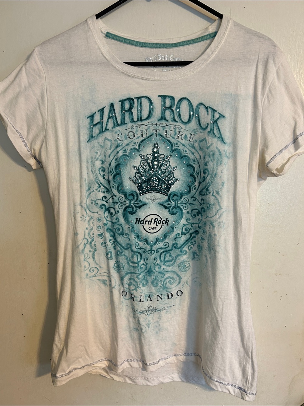 Hard Rock Couture Orlando Teal Crown Graphic Tee